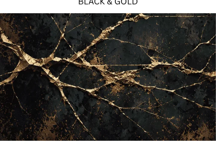 Kintsugi Marble Walls - Black and Gold