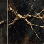 Kintsugi Marble Walls - Black and Gold
