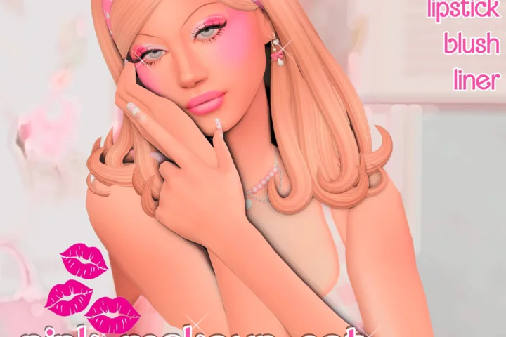 pink makeup set by strawberrysimsgirl