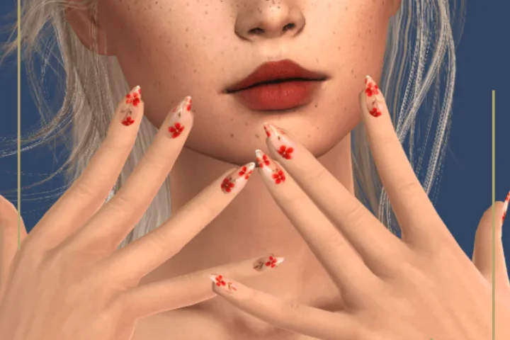 Elegant Flower Nails