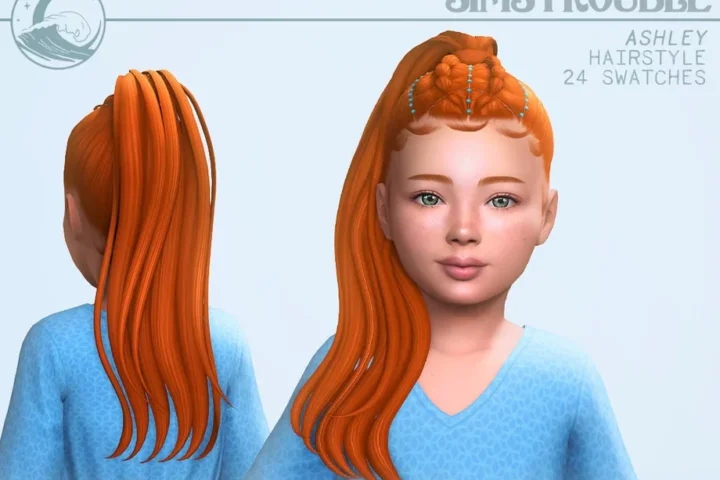 simstrouble - Ashley Hairstyle - Kids Conversion