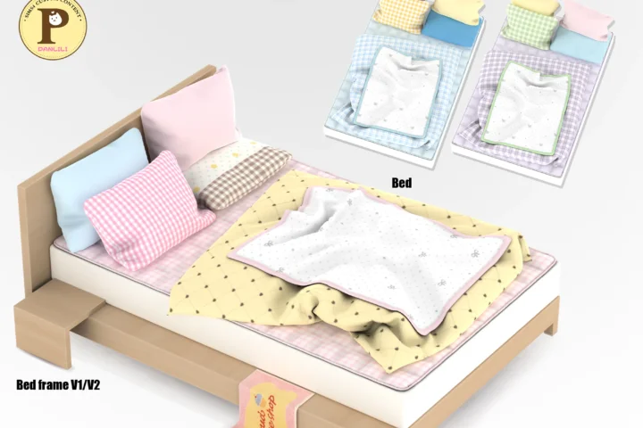Puff-Puff Wood Bed Set