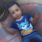 Infant Top "Riding Axolotl"