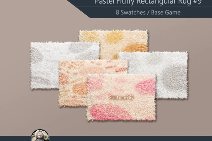 Pastel Fluffy Rectangular Dance Rug #9 Samtuse963