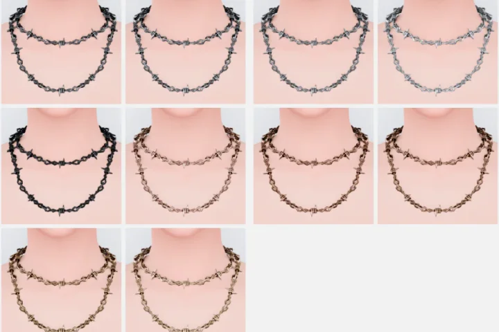 Barbed Wire Necklace Set for Female