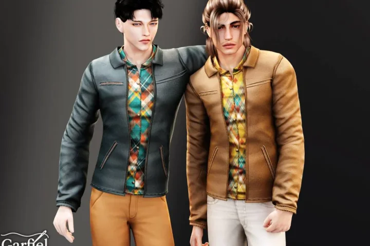 Adult - Casual jacket top with argyle shirt layering