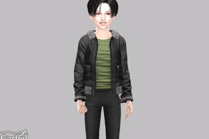 Child - Faux shearling jacket with relaxed tee layering