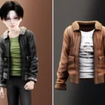 Child - Faux shearling jacket with relaxed tee layering
