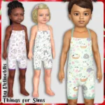 Toddler Cute Cats Playsuits