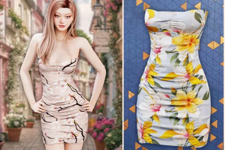 Tropical bloom mini dress