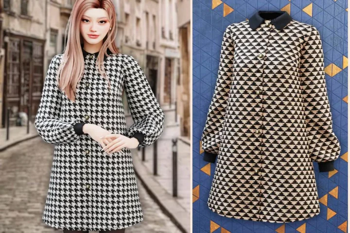 Heritage check coat dress