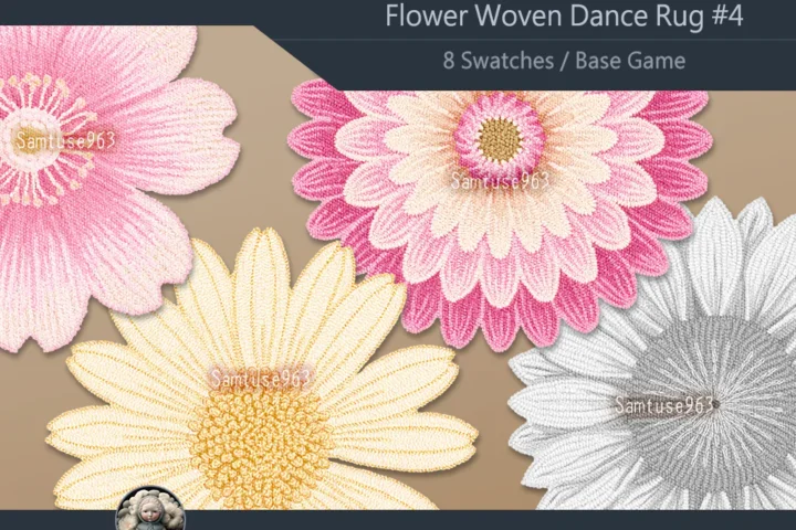 Flower Woven Dance Rug #4 Samtuse963