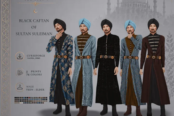Sultan Suleiman Black Caftan — Magnificent Century & Medieval CC