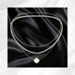 Crystal Clover layered necklace