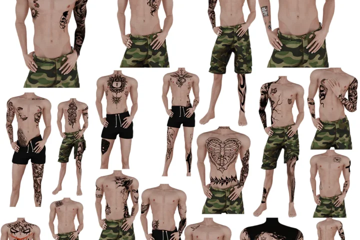 Male bundle tattoo set #1-20
