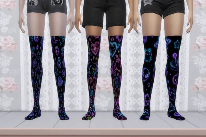 Dark neon sock