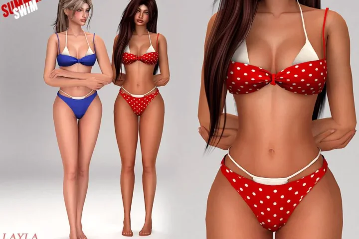 Layla - Layered Polka-Dot Set (summer swim set)