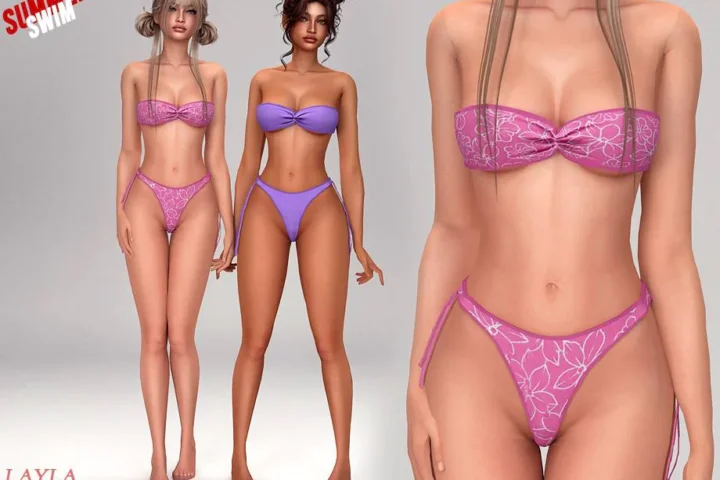 Layla - Floral Bandeau Set (summer swim set)
