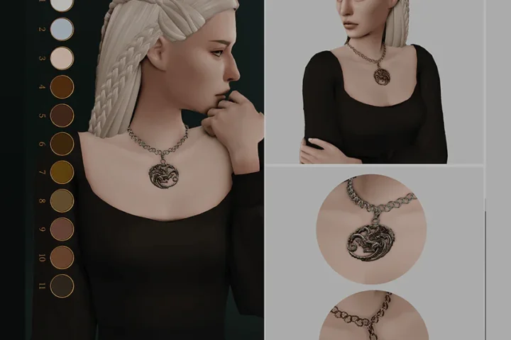 Dragonstone Heiress Necklace (Targaryen Sigil)| Medieval cc