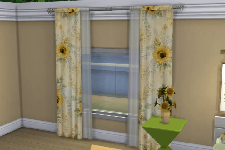 Sunflower Serenity Cottage Curtains Base Game