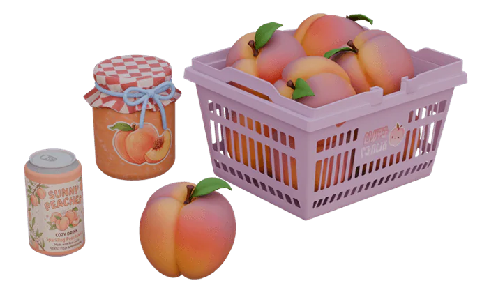 Peachy Kitchen Decor Set | 4 decorative objects