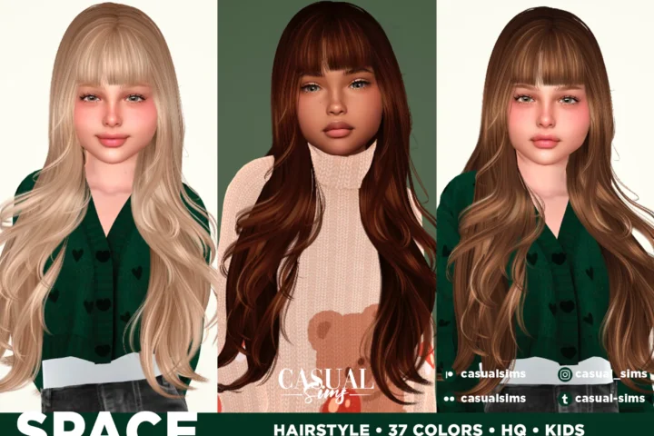 CasualSims - Space Hairstyle for children (with bangs)
