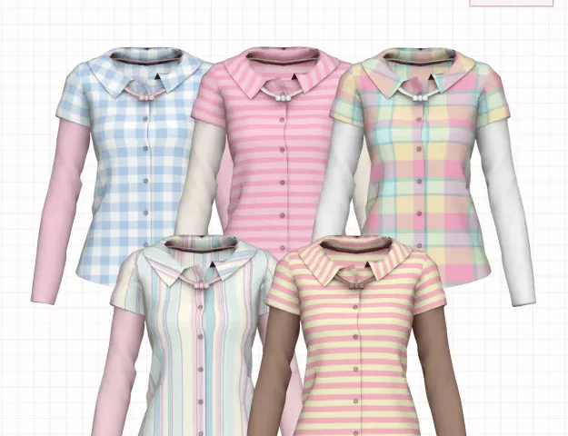 [khlia] dottie fitted shirt w/sleeves