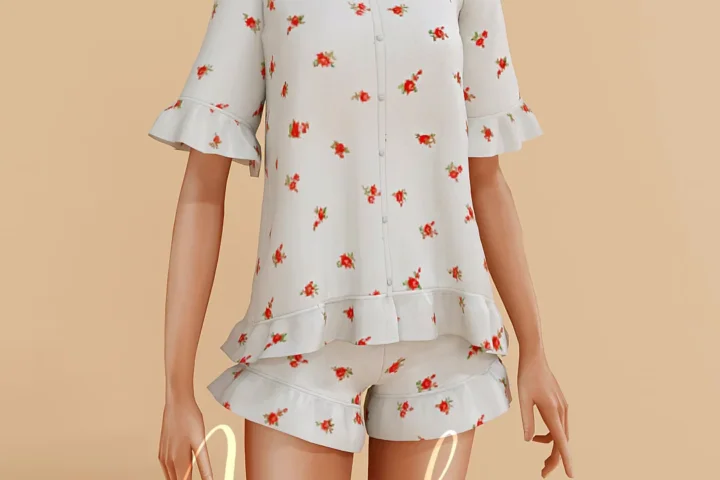 Outfit Annalise Printed Ruffle Lounge