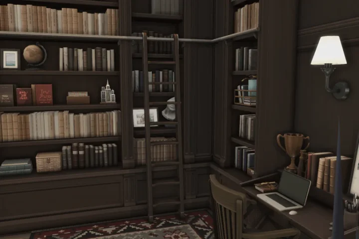 Cozy Library Study | Reading Nook & Home Office | CC Room