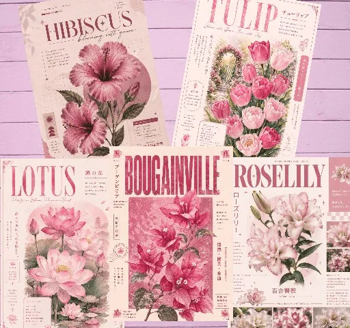 Bloomkeeper Botanical Five — Vintage Floral Study Set