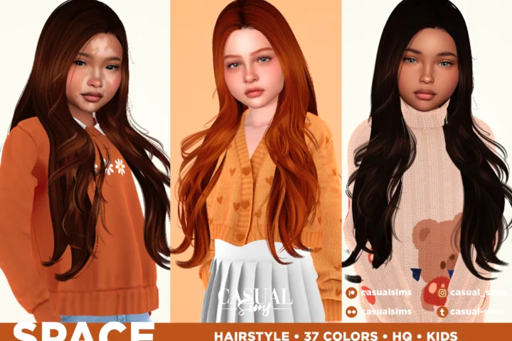 CasualSims - Space Hairstyle for children (no bangs)