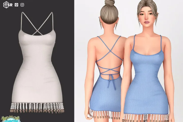 talarian - Shelby Open Back Beaded Mini Dress