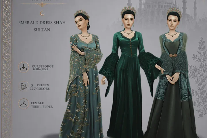 Medieval CC Emerald Dress Shah Sultan