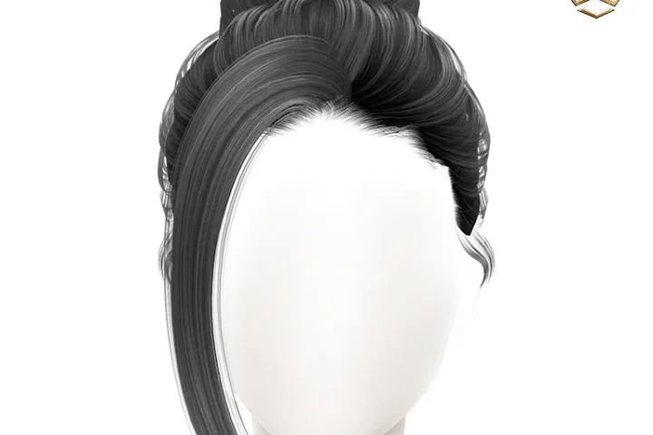 Aurum - Jing updo hairstyle with bangs (Butterflysims edit)