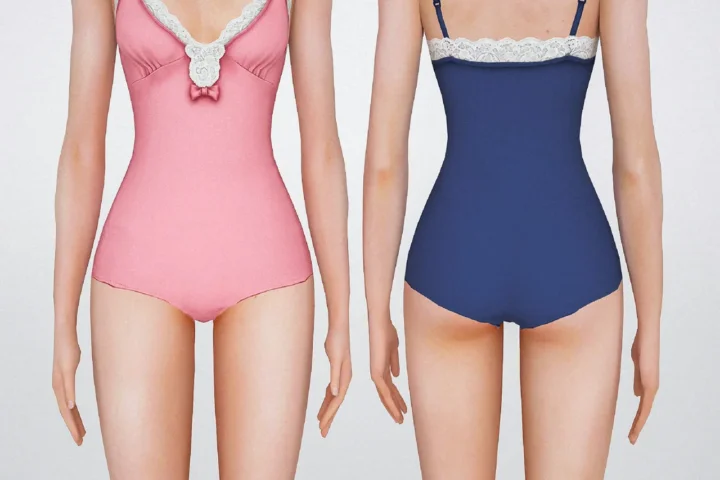 Ruched Lace Trimmed Bodysuit