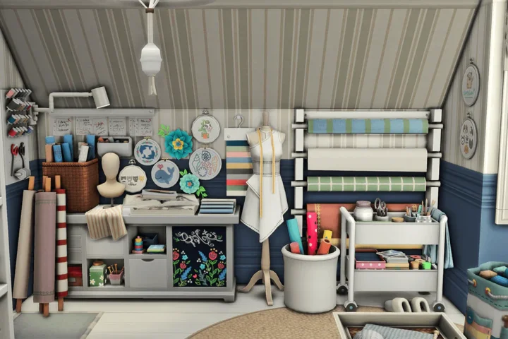 Simsphony - Cozy Crafty & Knitting Studio Bedroom
