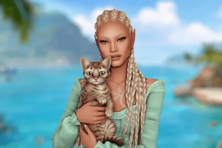 Waterfall Fairy Elira & Their Cat Lulu | Summer Court | ACOTAR-inspired household