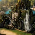 Hidden Fairy Home Beneath the Waterfall | Summer Court | ACOTAR-inspired build