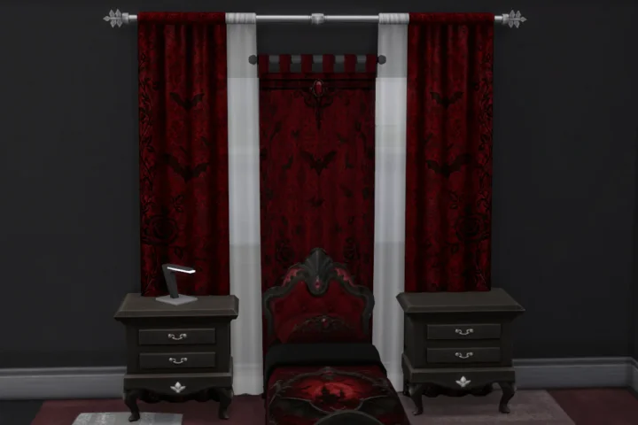 Crimson Nocturne Gothic Panel Curtain