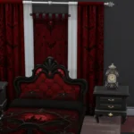 Crimson Nocturne Gothic Panel Curtain
