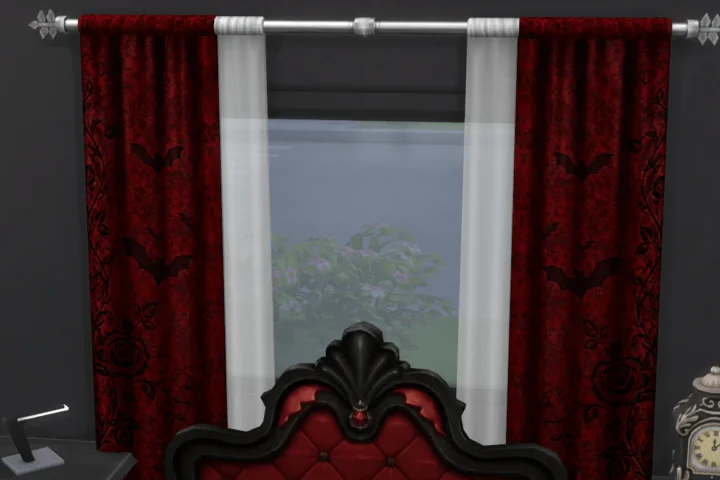 Crimson Nocturne Gothic Curtains Base Game