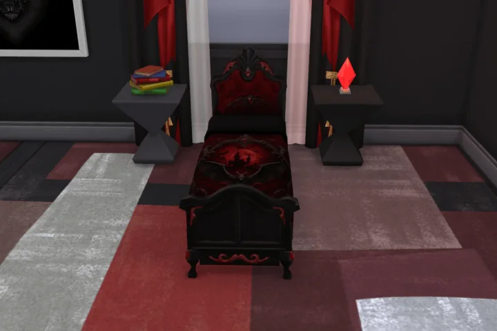 Crimson Nocturne Single Bed Base Game