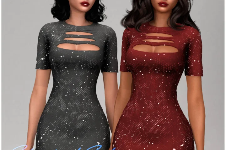 Layla - Short-sleeved mini dress (stardust set)