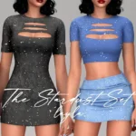 Layla - Short-sleeved mini dress (stardust set)