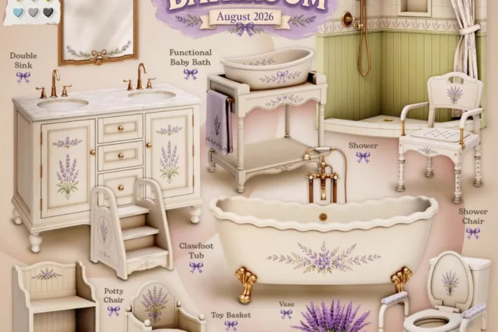 Cowbuild - August 2026 Set - Lavender Family Bathroom