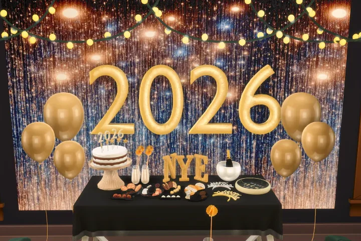 NYE 2026 Set | Sims 4 New Years Decorations