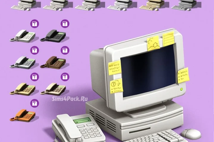 Компьютер и телефон "Computer + landline phone"
