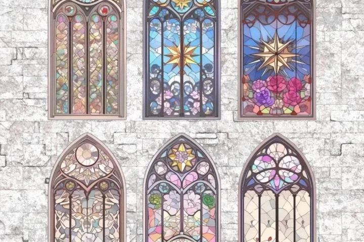 Stained Glass Window Sticker 6 Pack