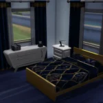Royal Blue Gold Curtains Base Game