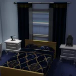 Royal Blue Gold Curtains Base Game